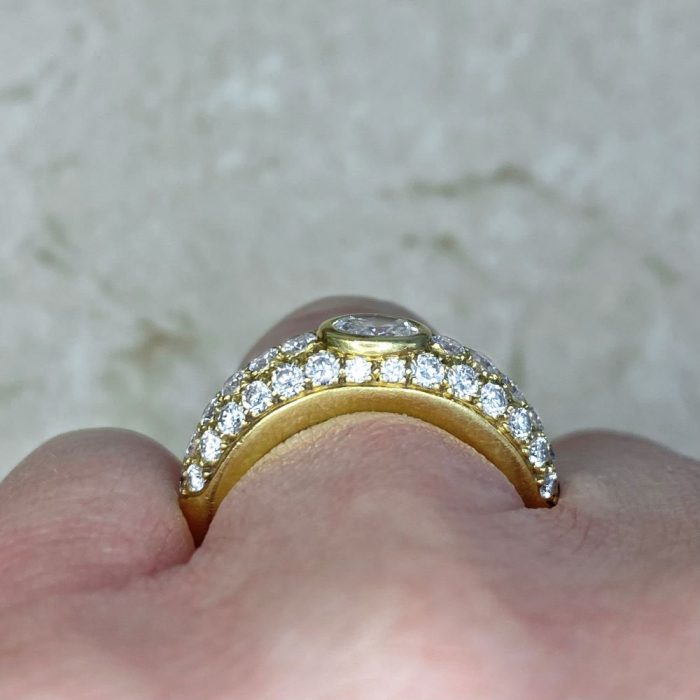 Diamond Studded 18k Yellow Gold Mounting 14398-F3