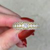 Diamond Studded 18k Yellow Gold Mounting Cartier Stamped Ring 14398-F5