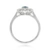 Aquamarine and Diamond Halo Engagement Ring - Vineland Ring 14428 TSV