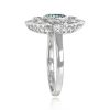 Emerald Cut Aquamarine Diamond Halo Ring - Vineland Ring 14428 TSV