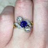 0.80ct Natural Round Sapphire Prong Set 18k Yellow Gold Ring 14435-F2