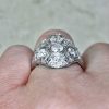 Low Profile Antique Elongated Art Deco Platinum Mounting Engagement Ring 14436-F3