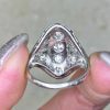 Platinum Hand Crafted Diamond Three Stone Old European Cut Diamond Ring 14436-F6