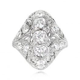Art Deco Old European Diamond Ring - Hays Ring 14436 TV