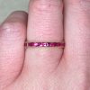 Elongated French Cut Natural Ruby Half Eternity Band 14458-F2