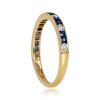 Sapphires and Diamonds Gold Wedding Band - Savoy Band 14459 TSV