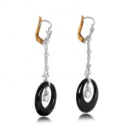 Onyx and Diamond Earrings Raleigh Earrings