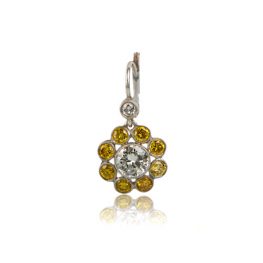 Yellow Diamond Halo Earrings