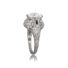 Antique Diamond and Sapphire Engagement Ring