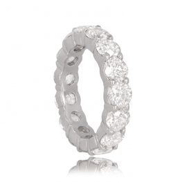 7.11ct Eternity Round Brilliant Cut Diamonds Top Side View