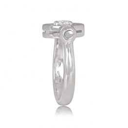 18k White Gold and Diamond Ring Bulgari Swivel Ring