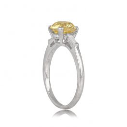 1.72ct Fancy Yellow Old European Diamond Ring - Miston Ring