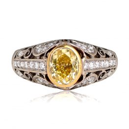 Fancy Intense Yellow Diamond Engagement Ring Florham Ring