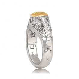 Platinum and Fancy Intense Yellow Diamond Ring - Florham Ring