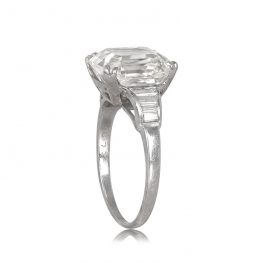 Emerald Cut Diamond Platinum Engagement Ring - Sanremo Ring