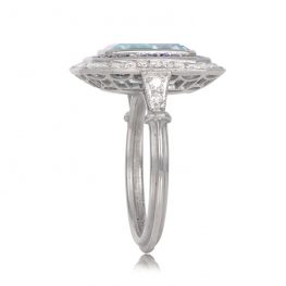 Sapphire Halo and Diamond Halo Aquamarine Ring 2.50ct Emerald Cut Diamond and Halo Ring Denver Ring