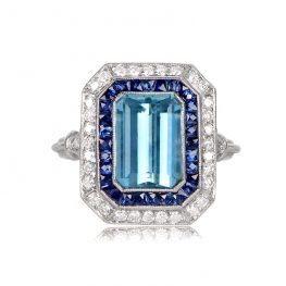 2.50ct Emerald Cut Diamond and Halo Ring Denver Ring