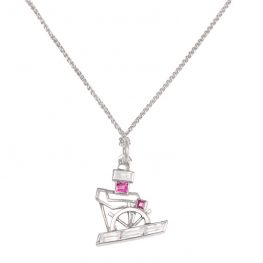 10670-1 Vintage Sailor Boat Charm Necklace