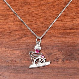10670-1 Sailor Driving Boat Charm Necklace