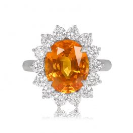 5.46ct Yellow Sapphire and Diamond Ring - Nyons Ring