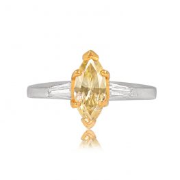 Marquise Cut Fancy Yellow Diamond Ring - Alameda Ring