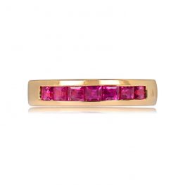 Gold Band With Calibre Cut Rubies - Maryland Band