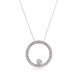 Circular Round Brilliant Cut Diamond Pendant - Somerstown Pendant dyl31 TV