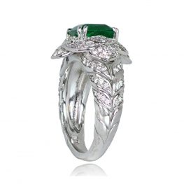 Emerald and Diamond Floral Ring - Winslow Ring DYL43 TSV