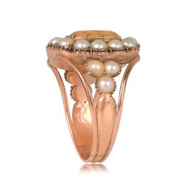 Natural Citrine and Pearl Accents Ring - Bennett Ring