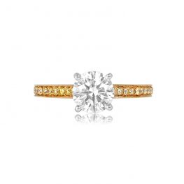 Graff Round Brilliant and Fancy Yellow Ring - Berkeley Ring