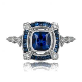 Sapphire Platinum Engagement Ring