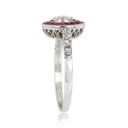 French Cut Ruby Halo Engagement Ring - Colton Ring MAR101 TSV