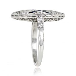Geometric Design Sapphire Diamond Cocktail Ring - Ambroise Ring MAR103 TSV