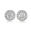 Round Brilliant Cut Diamond Halo Earrings - Westergard Earrings MAR108 TV