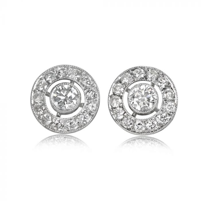 Round Brilliant Cut Diamond Halo Earrings - Westergard Earrings MAR108 TV
