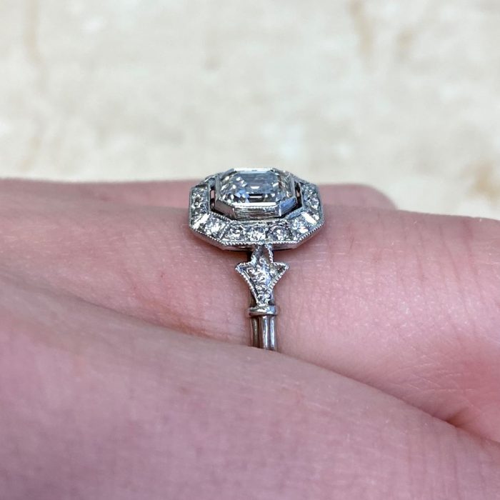 1ct Asscher Cut Diamond Ring New York Ring F5