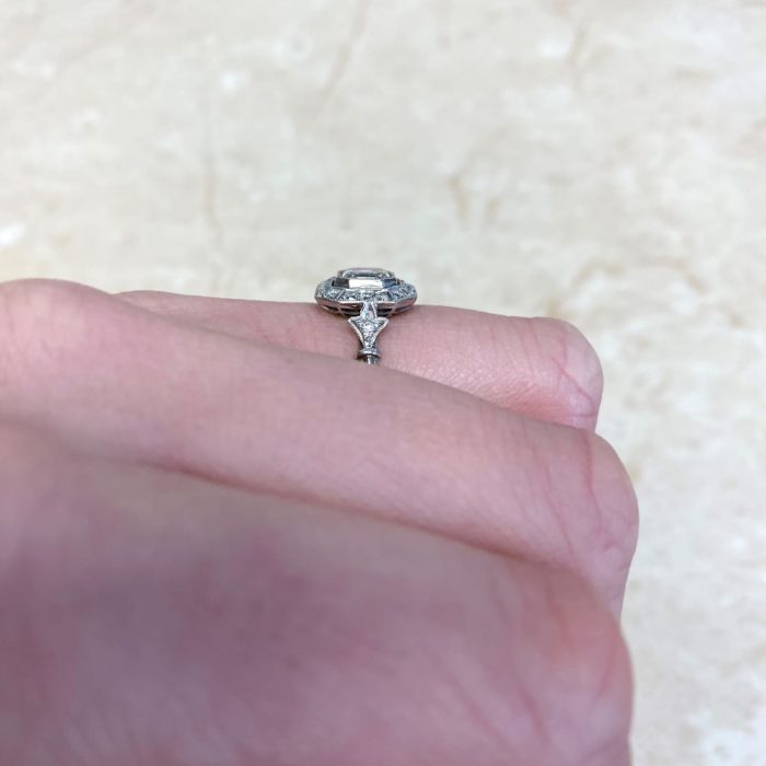 Platinum Diamond Halo Ring New York Ring F6