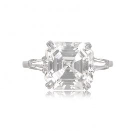 5.02 Carat Asscher Cut Baguette Engagement Ring - Classique Ring