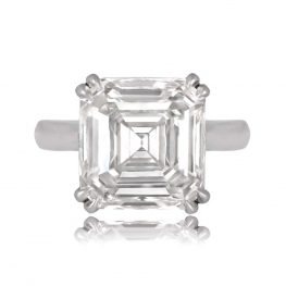 6 carat Asscher cut ring Genesee Ring Top View