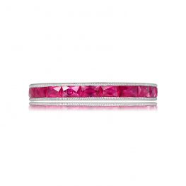 Half Eternity Band White Gold and Rubies - Audra Band