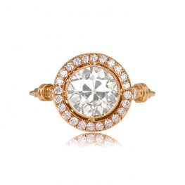 Old European Cut Diamond Halo Ring - Bologna Ring