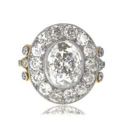 7 Carat diamond engagement ring with large halo