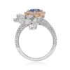 Light Blue Fancy Diamond Engagement Ring - Syosset Ring VMK14 SV
