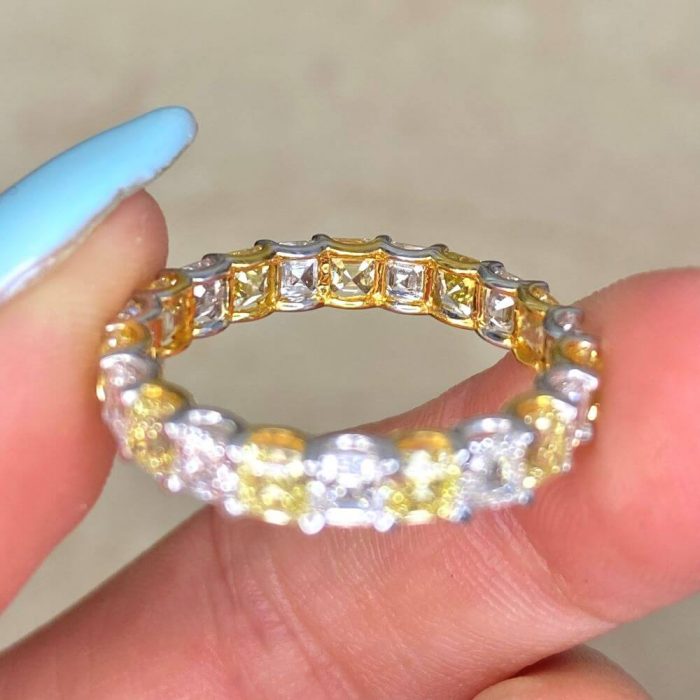 14k White Gold Mounting Yellow And White Ring VMK60 F6