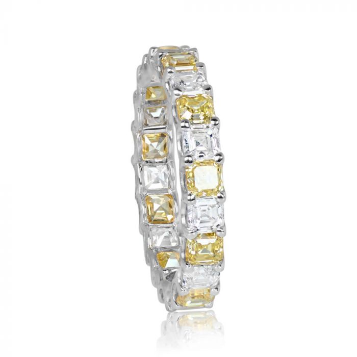 Asscher Cut Diamond Eternity Wedding Band - Gladstone Band VMK60 TSV