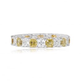 Fancy Yellow Asscher Cut Diamond Band - Gladstone Band VMK60 TV