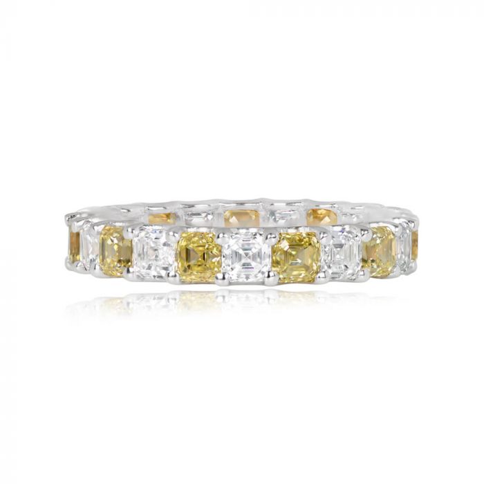 Fancy Yellow Asscher Cut Diamond Band - Gladstone Band VMK60 TV