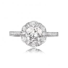 Diamond and Platinum Cluster Ring Madrid Ring Top View