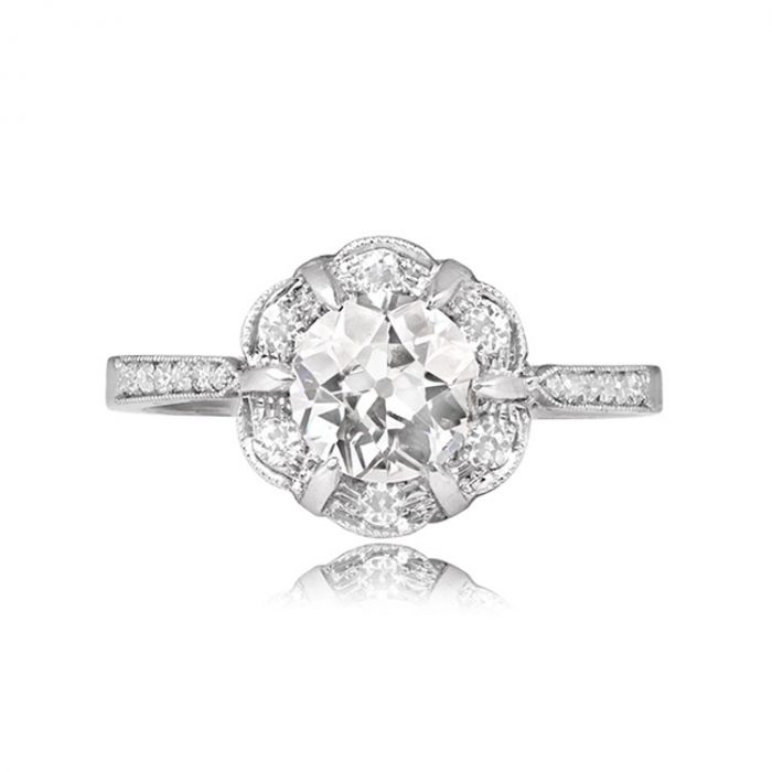 Diamond and Platinum Cluster Ring Madrid Ring Top View