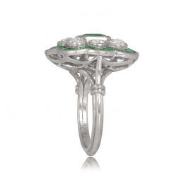 Platinum, diamond and Emerald Ring Holme Green Ring